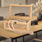 huaxin craft h rattan decorative box with lid, side view