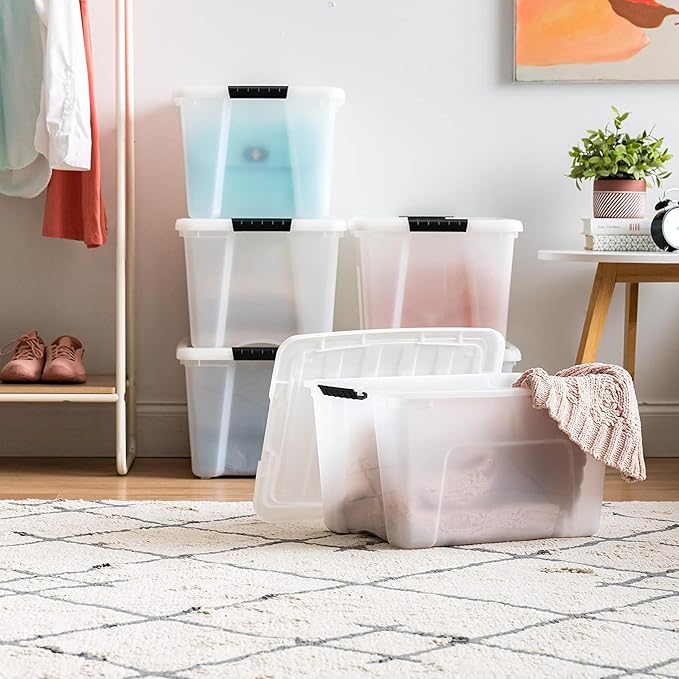 IRIS USA 40 Qt Stackable Plastic Storage Bins - Image 5