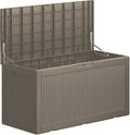 Decksplore 100 Gallon Lockable Resin Deck Box, Waterproof Outdoor Storage Box by Decksplore%E2%80%94BuiltforOutdoor