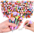 LiYiQ 100 Pcs Valentine's Day Animal Multicolor Pen in One Cartoon Cute Fun 4-in-1 Cute Pens Bulk Kawaii Heart Capybara Frog Panda Shape Lovely Ballpoint Pens for Fun Gifts