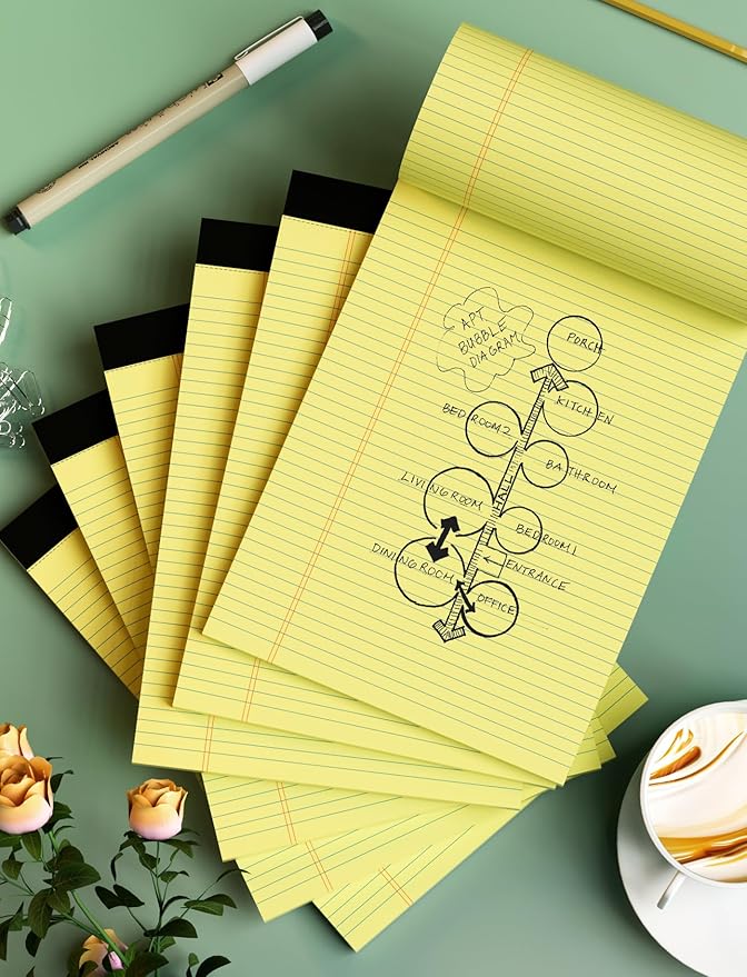 24 Pack Yellow Legal Pads 8.5 x 11 Letter Size Lined Writing Note Pads Yellow - Image 7