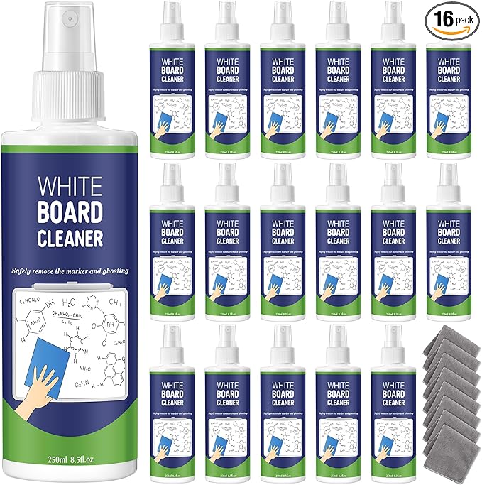 Dansib 16 Pack Whiteboard Cleaner Spray 8.5oz Dry Erase Board Cleaner by Dansib