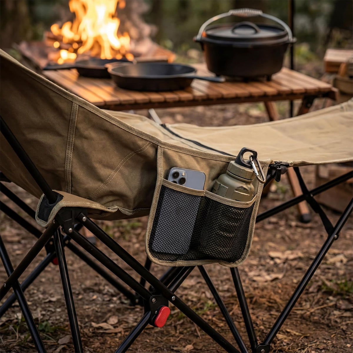 Portable Folding Camping Chair with Detachable Footrest, Adjustable Reclining...