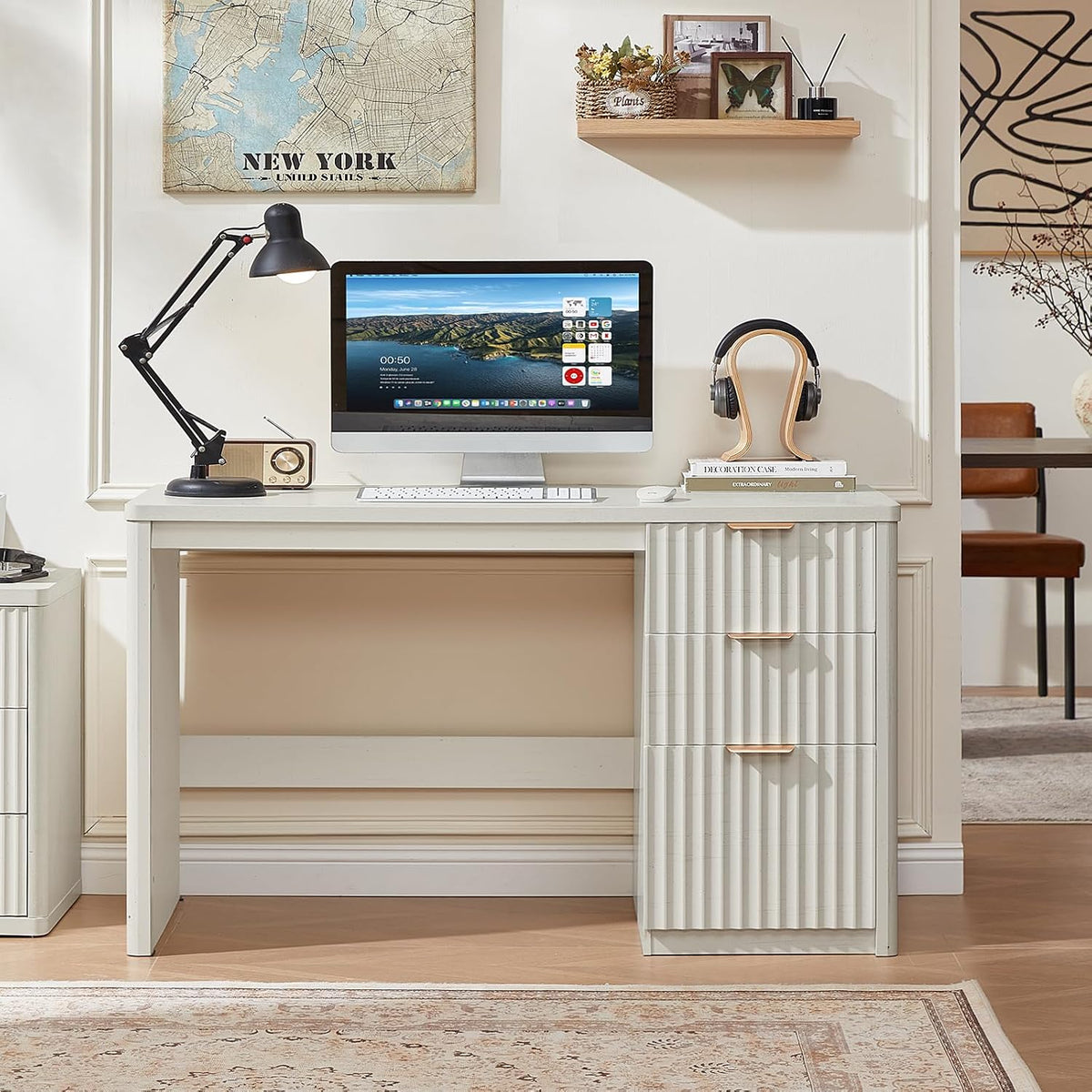 LEYAOYAO Office Desk 48" with 3 Drawers Storage File Cabinet