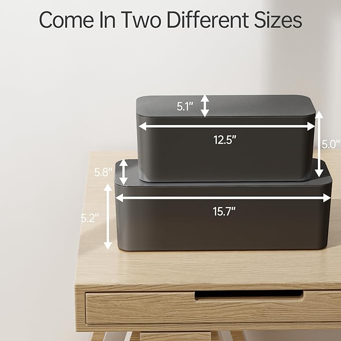 YECAYE 2 Pack Cable Management Box, Pet Friendly Cable Box Organizer - Image 2