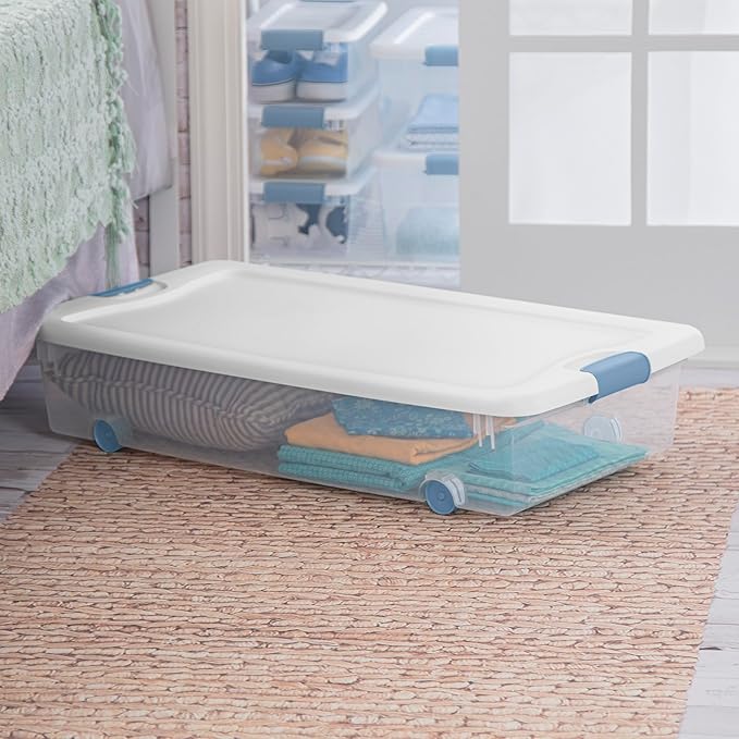 Sterilite 4-Pack Latching Box, Under Bed Storage Bins - Image 7