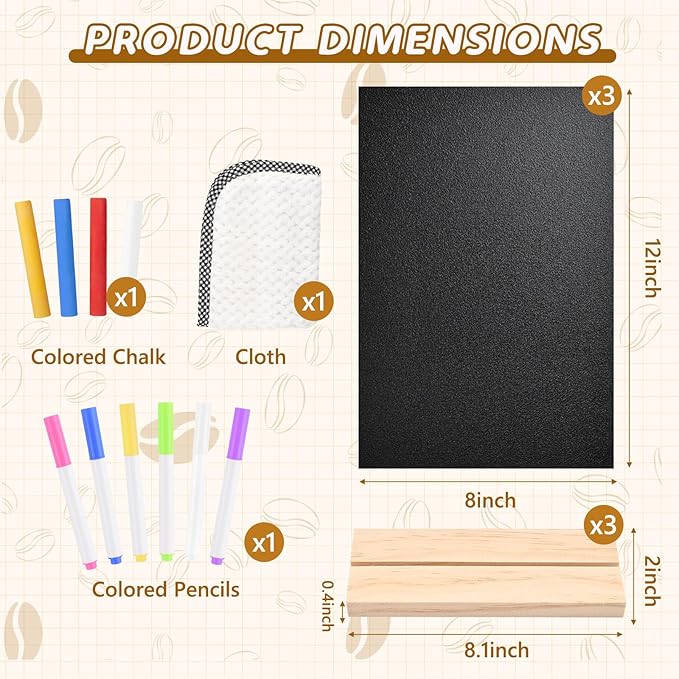 Bouiexye 3 Pack 8.1x12 in Chalkboard Signs - Image 2