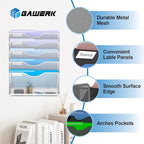 Gawerk 6 Tier Hanging File Organizer, Mesh Wall File Holder Paper Folder Rack - Image 3