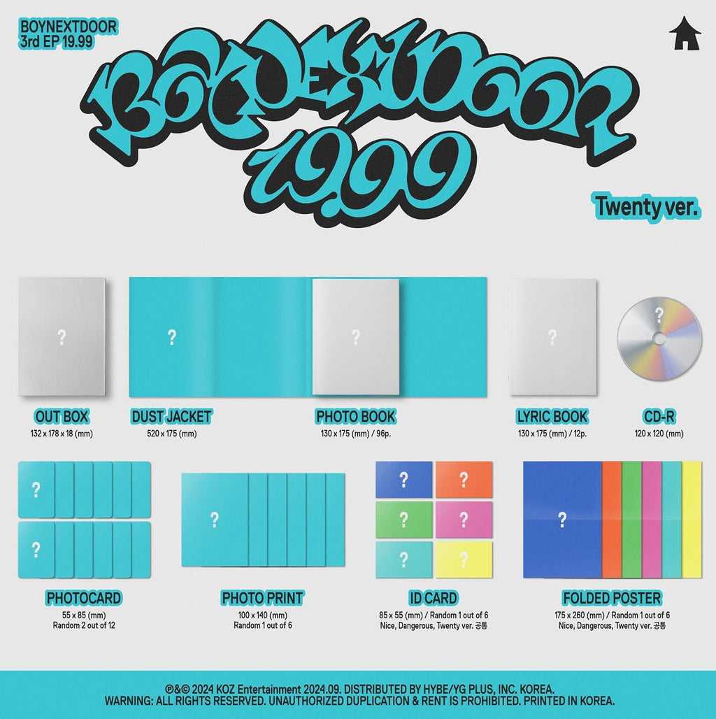 BOYNEXTDOOR 19.99 3rd EP Album Standard Random Ver