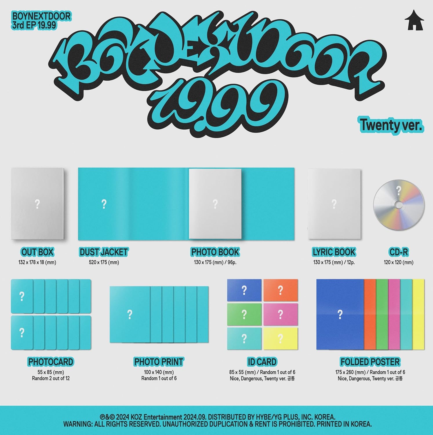 BOYNEXTDOOR 19.99 3rd EP Album Standard Random Ver