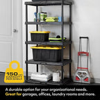 CENTREX CX 5-Tier Plastic Storage Shelving Unit 2 Pack, Heavy Duty, 150lbs Per - Image 3
