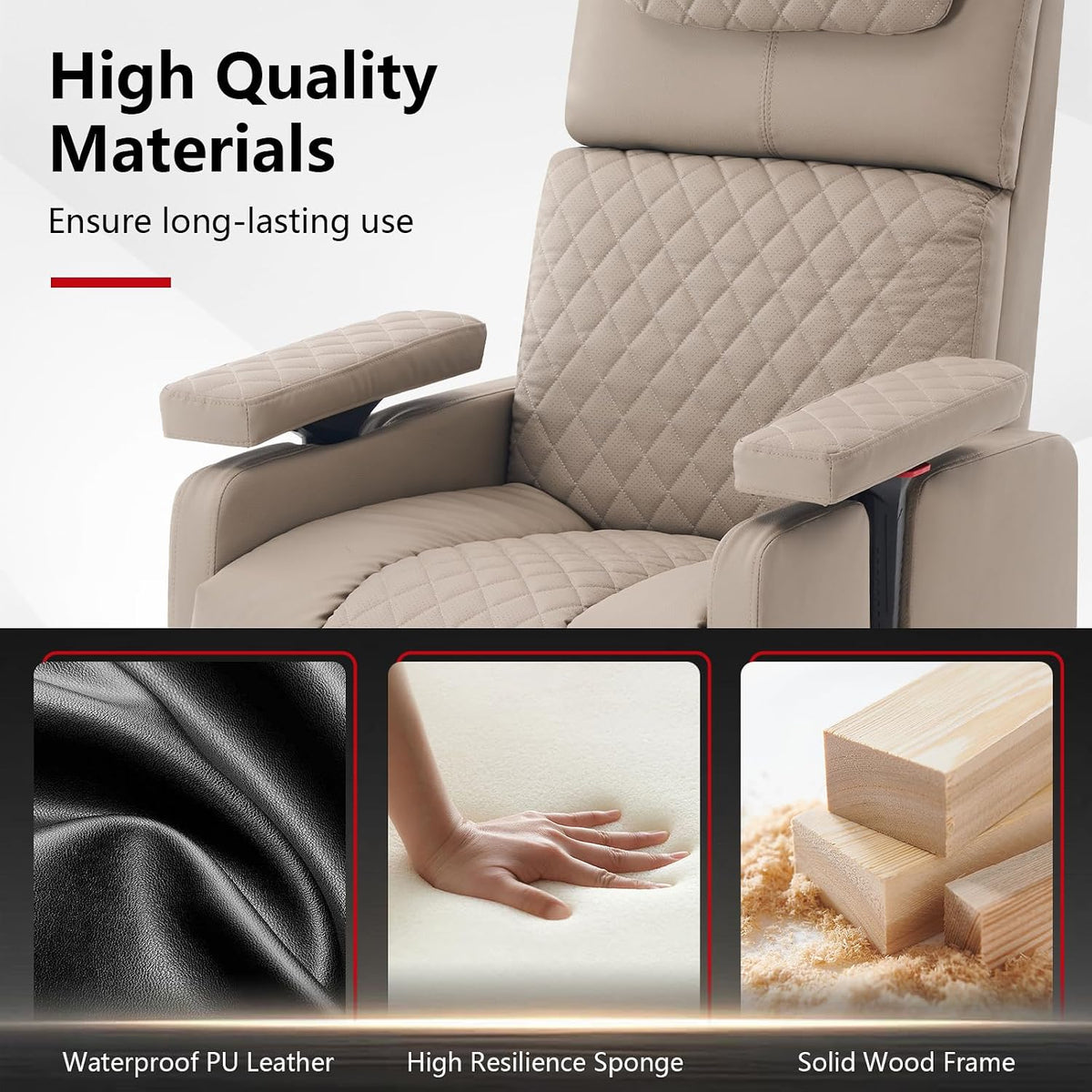 Reclining Gaming Chair, Adjustable Armrest & Footrest, 300LBS