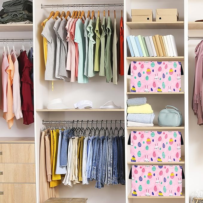 FUULOXE Storage Bin for Shelves Rectangle Closet Baskets Foldable Box - Image 6