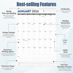 GuassLee Large Wall Calendar 2026-2027, Jan. 2026 to Jun. 2027, 18-Month Paper - Image 3
