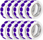 Perco Purple 1-Inch Perforated Circle Dot Sticker Labels — 10 Rolls, 000 Round
