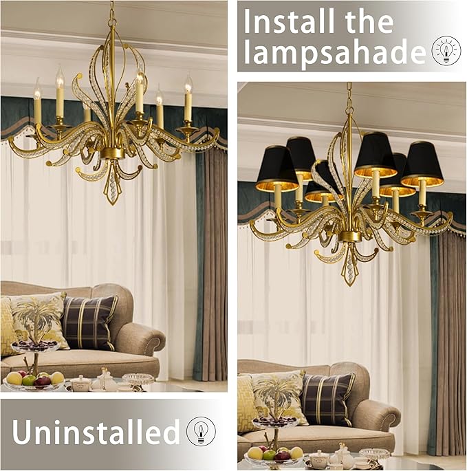 TAaMTYH small lamp shade chandelier shades set of 6，Fabric Lampshade - Image 8