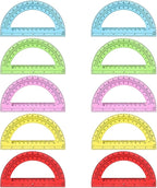 Hoiny 10 Pack Clear Protractor, 6 Inch Plastic Protractors, 180 Degrees by Hoiny