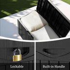 Decksplore 50 Gallon Outdoor Storage Box Waterproof Lockable Resin Deck Box - Image 4