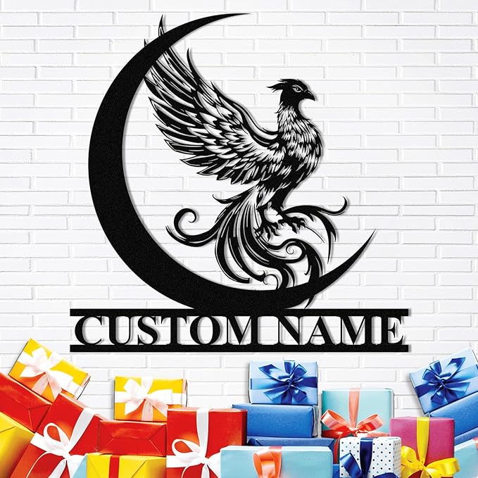 Dyoart Custom Phoenix Metal Sign | Personalized Last Name Signs | Phoenix Wall by Dyoart