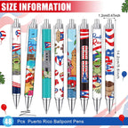 Sayglossy 48 Pcs Puerto Rico Party Souvenirs Gifts Puerto Rico Ballpoint Pens with Flags Frog Hibiscus Flowers Pattern for Patriotic Latin American Spanish Party Favors (Novelty Style)