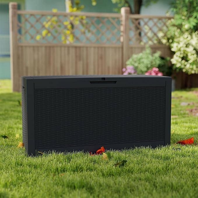 Yardgrace 100 Gallon Outdoor Storage Box Waterproof, Resin Deck Boxes - Image 6