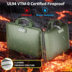 Fireproof File Organizer with Lock, Hard-Shell Case Fireproof Document Box with - Image 2