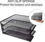 wishacc Desk Mail Organizer Small File Holders Letter Metal Mesh - Image 6