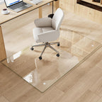 30" x 48" Tempered Glass Chair Mat for Carpet & Hard Floors | 0.19" Thick Tempered Glass, 1000lbs Heavy Duty, Scratch Resistant, Non-Slip, Quiet Rolling, For Carpet&Hard Floors