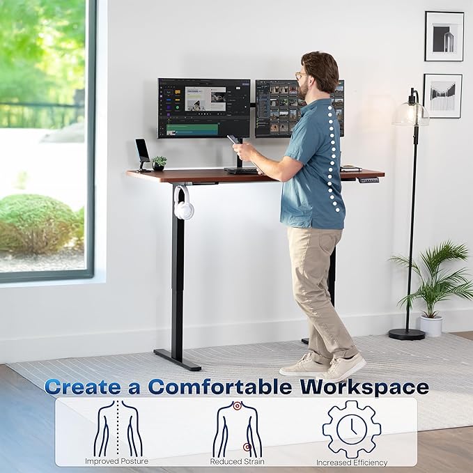 VIVO Electric 60 x 24 in Standing Desk, Memory Height Adjustment, 1B Series - Image 4