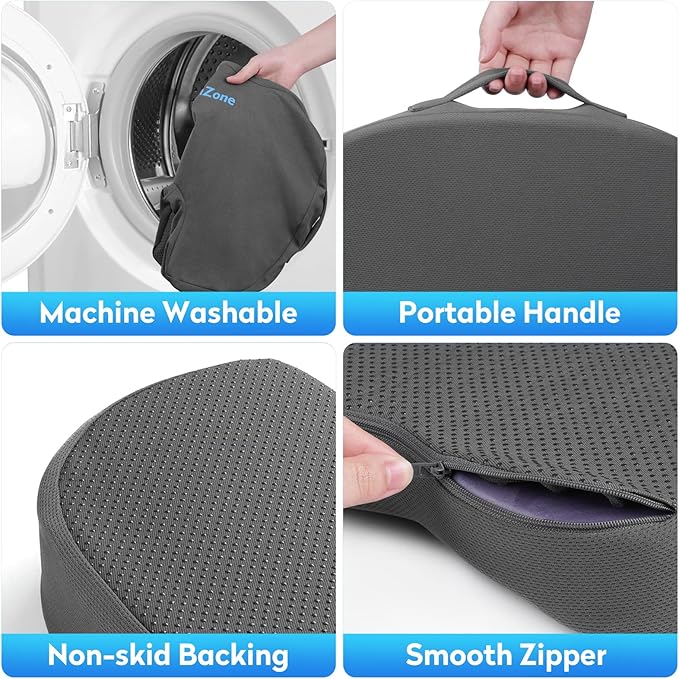 CushZone Seat Cushion, Office Chair Cushions, Car Seat Cushion, Non-Slip - Image 4