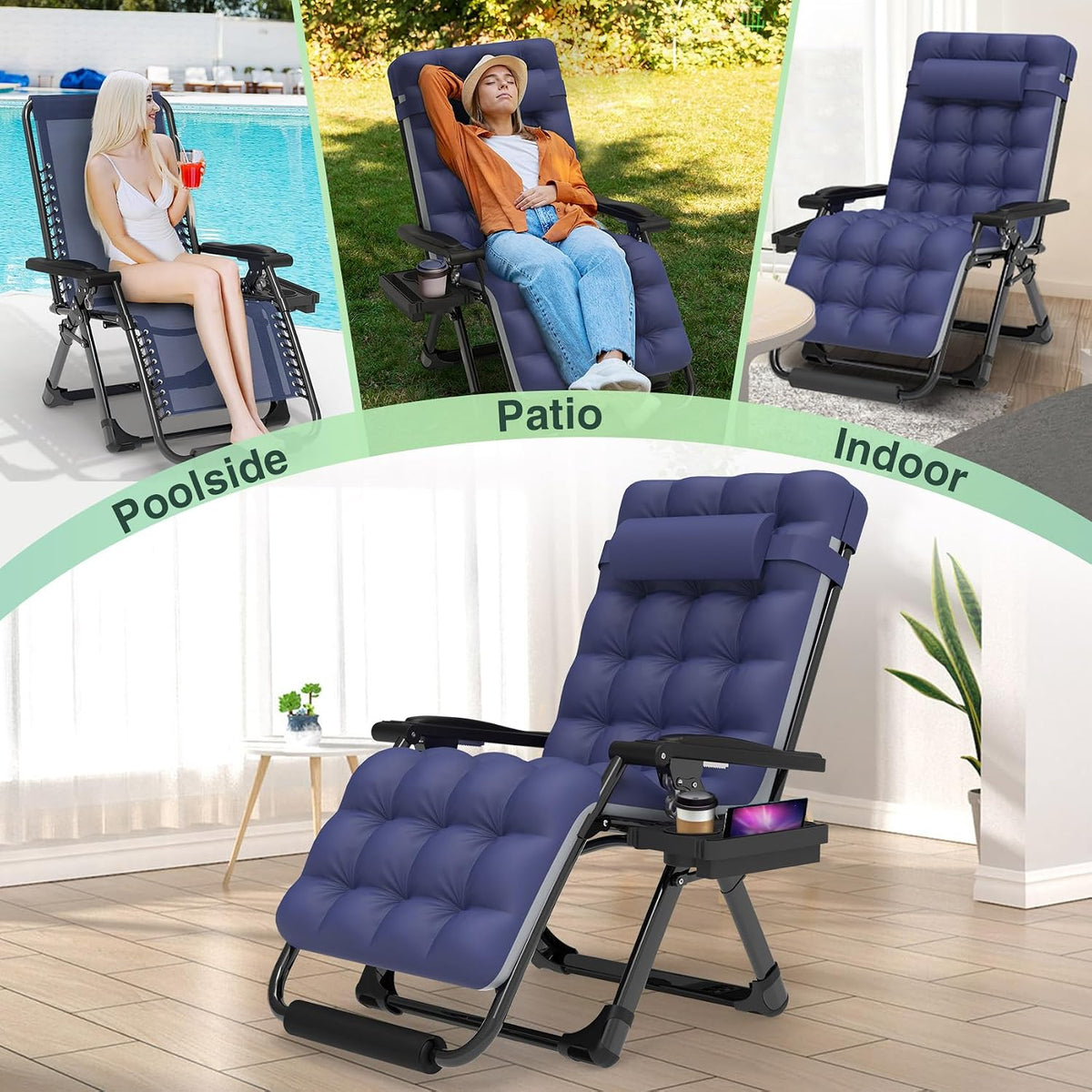 Suteck Oversized Zero Gravity Chair, 29" XL Reclining Lounge Chairs