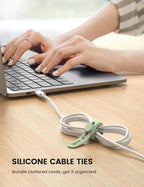 Lamicall 30Pack Silicone Cable Ties Cord Organizer, Home Decor Organizer Ties - Image 2