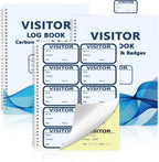 3 Pack Visitor Badges with Carbon Copy Visitor Stickers Letter Size Visitor Log