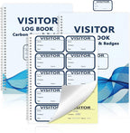 3 Pack Visitor Badges with Carbon Copy Visitor Stickers Letter Size Visitor Log by Unknown