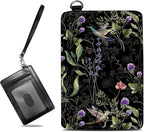 BWEGRHE Small Travel Wallets, Wild Flower Hummingbird Slim Minimalist Front by BWEGRHE
