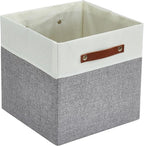 DECOMOMO Storage Basket with Lid, Storage Cubes with Handles, Fabric Box with - Image 9
