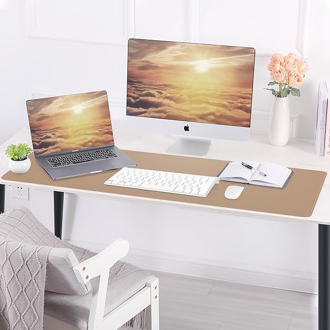 AFIING Leather Desk pad Protector, Large Desk mat - Image 5