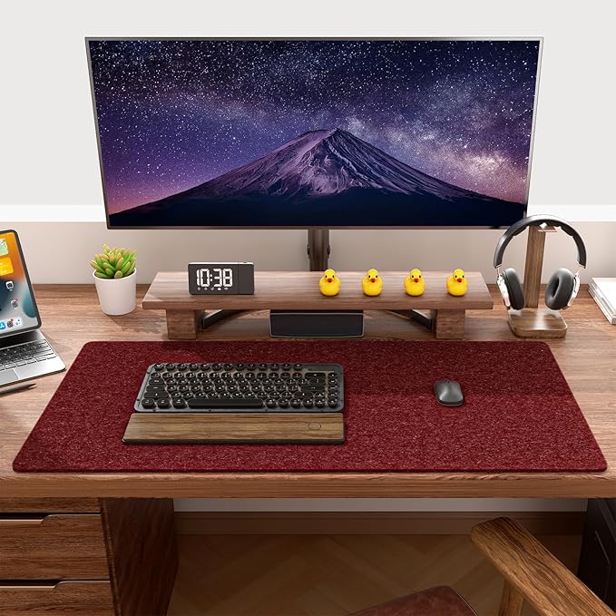 Auhoahsil Felt Desk Mat, Minimalist Large Mouse Pad XXL 35.5 x 15.7 in - Image 6