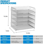 Letter Tray Paper Organizer 5-Tier Desk Organizer File Organizer Paper Holder - Image 2