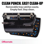 officemate 3 hole punch - 32 sheet capacity, package contents