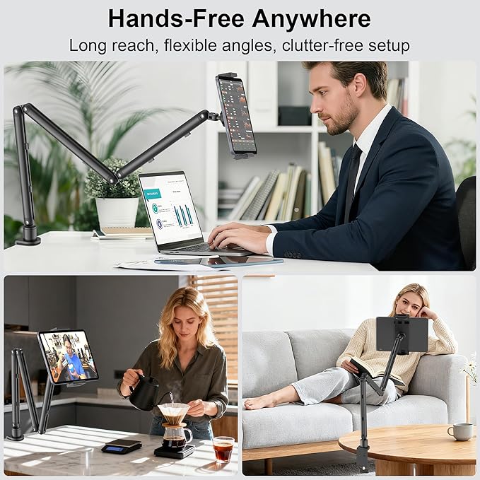 iPad Holder for Desk, Adjustable Tablet Arm iPad Desk Mount - Image 7