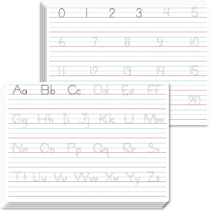 8 Packs Alphabet & Number Whiteboards, Double Sided Dry Erase Board Letters by SpriteGru