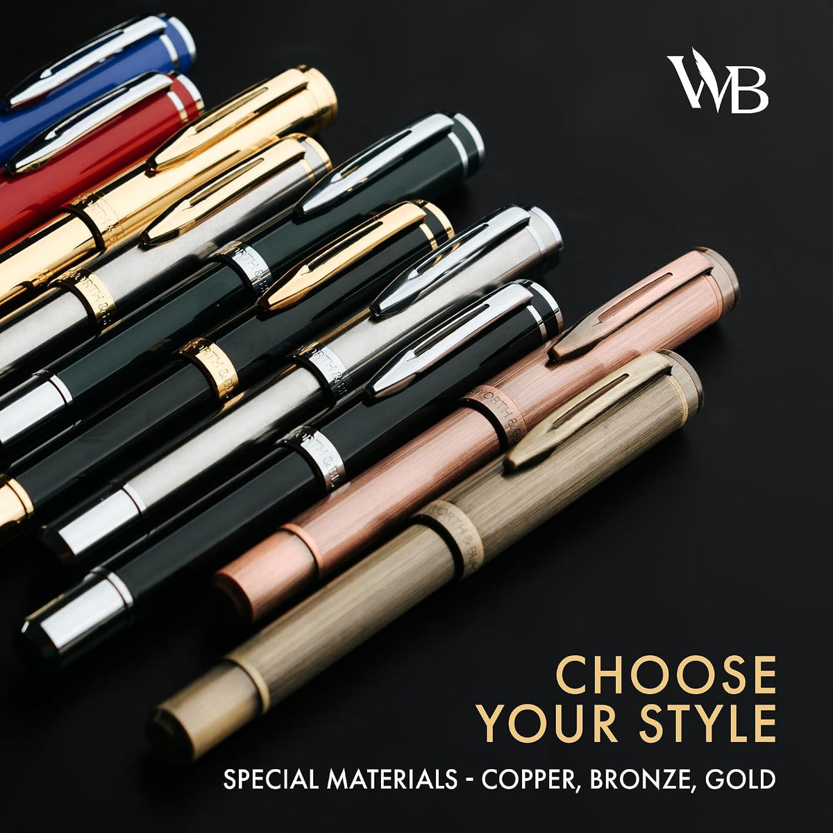 Wordsworth & Black Mini Pocket Fountain Pen for Writing, Medium Nib, Black