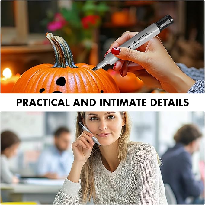 INTUNO Permanent Markers, Chisel tip, Oil-Based Permanent Markers, Waterproof - Image 7