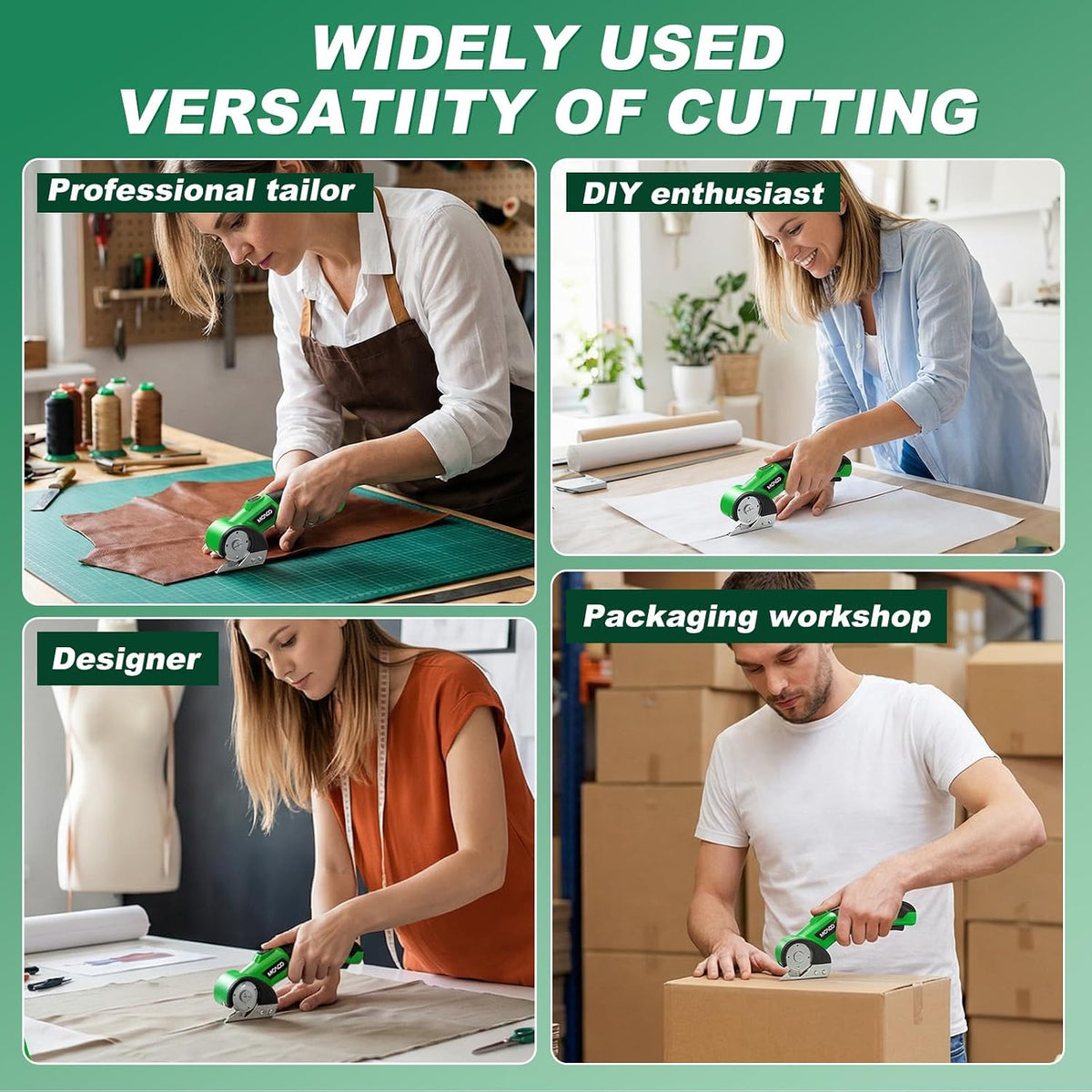 Cordless Electric Scissors, 4V Electric Cardboard Cutter with 2 Blades