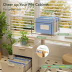 Wheat Straw Expanding Hanging File Folders, File Organizer, 1.2" Accordion - Image 2