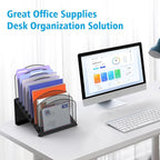 Inclined Desk File Organizer, 8-Section Upright Desk Organizer File Sorter - Image 6