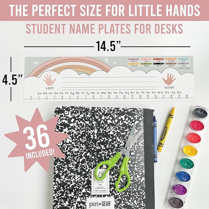 Desk Name Tags for Classroom – 36 Student Name Plates for Classroom Kindergarten - Image 2