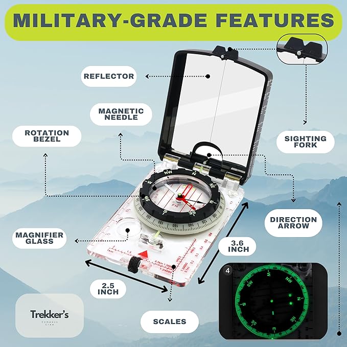 Trekker's Compass Crew Professional Military Lensatic Compass - Image 5