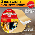 Trazon Double Sided Woodworking Tape Super Strong, 3 Inch x 120 Feet, Wood - Image 3